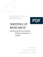 Writing Up Research: Experimental Research Report Writing For Students of English