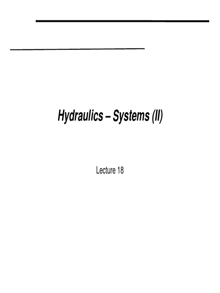 Lecture 18 Hydraulics Systems Mode) PDF Actuator