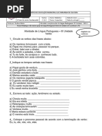 Circule Os Verbos Das Frases Abaixo | PDF