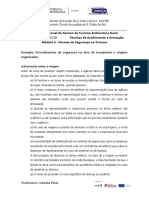 Procedimentos de Segurança Na Área de Transportes e Viagens Organizadas