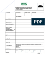 I.Personal Details: Application Form For The Post of Trainee (Operator - Nano Plant)