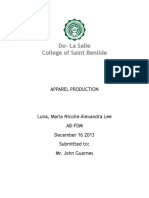 De-La Salle College of Saint Benilde: Apparel Production