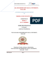 Vijayanagara Sri Krishnadevaraya University, Ballari: A Business Familiarisation Report OF