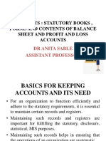 Accounts: Statutory Books, Forms and Contents of Balance Sheet and Profit and Loss Accounts