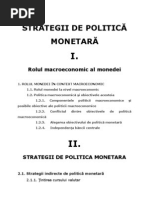 Strategii Politica Monetara