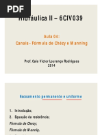 Aula 04 - Fórmula de Chézy e Manning