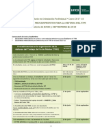 Calendario Procedimientos Defensa TFM JUNIO-SEPTIEMBRE 2016-17 Def