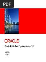 Oracle Application Express (Version 3.1)