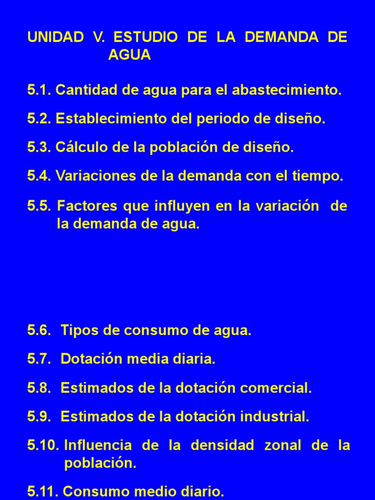 Unidad v. Estudio de La Demanda de Agua Ya | PDF | Agua | Consumo ...