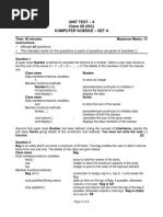 Unit Test - 4 Class XII (ISC) Computer Science - Set A