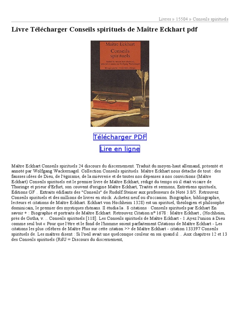 Conseils Spirituels Pdf