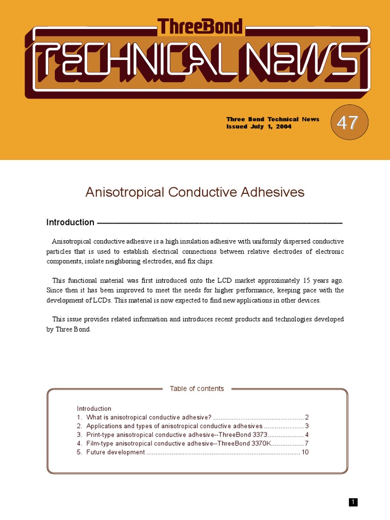 Anisotropical Conductive Adhesives Introduction PDF Printed