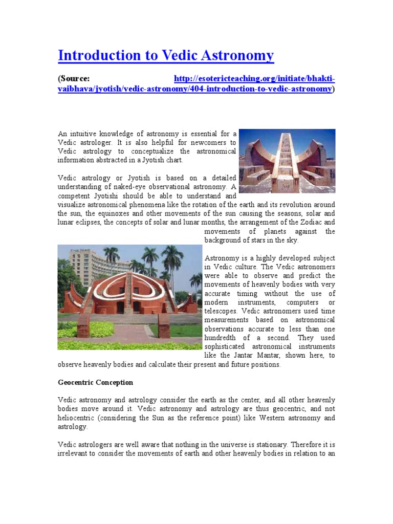 Introductionto Vedic Astronomy | PDF | Equator | Hindu Astrology