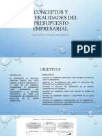 Conceptos y Generalidades Del Presupuesto Empresarial