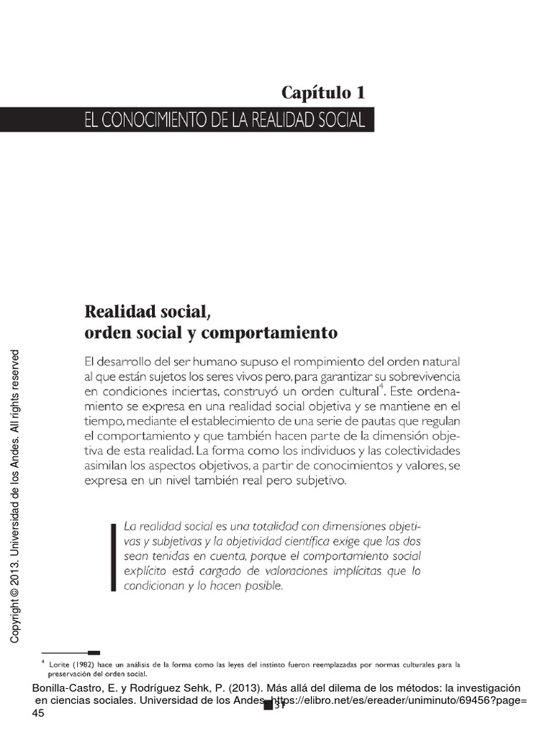 El Conocimiento de La Realidad Social | PDF | Science | Ciencia y ...