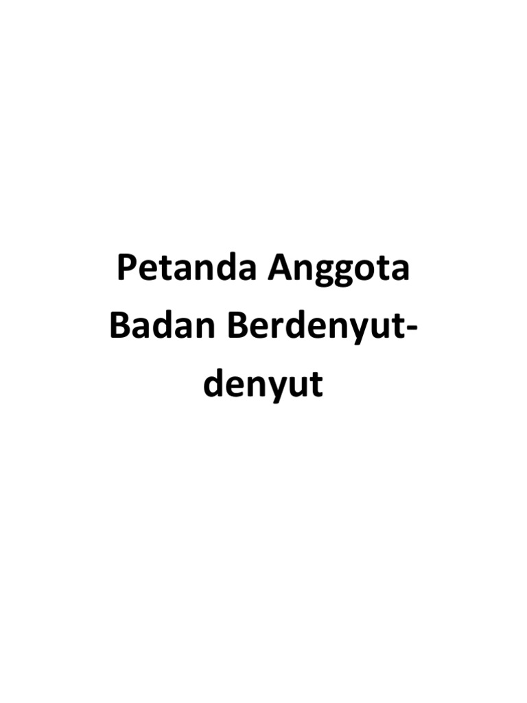 Petanda Anggota Badan Berdenyu1 Pdf
