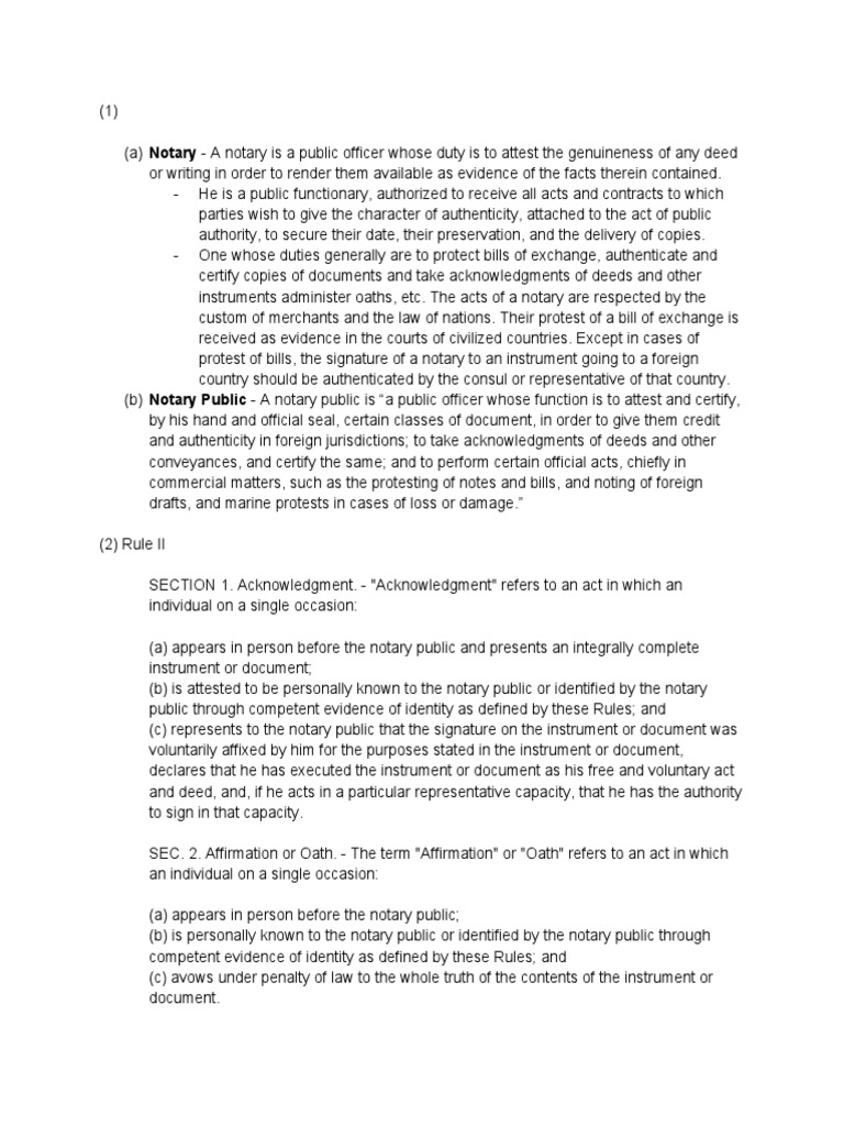 Duties, Responsibilities and Regulations of Notaries Public An
