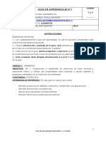 Guía N1 Aprendizaje Matemática 1 y 2 Potencia