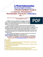 Confusing Words Clarified: Group S Homonyms, Homophones, Homographs, Synonyms,, Etc. +