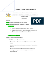 Forma y tamaño de alimentos: métodos de determinación