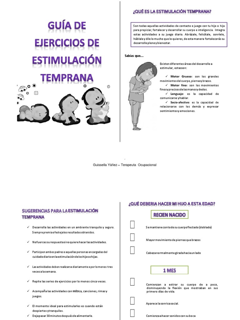 Guia de Ejercicios de Estimulacion Temprana | PDF | Teoría de apego