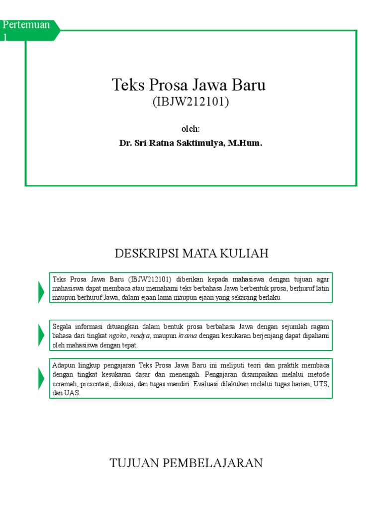 Pembelajaran Teks Prosa Jawa Baru | PDF | Fiksi Umum