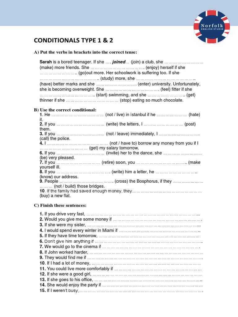 Conditional Sentences Practice Exercises | PDF | Language Arts & Discipline