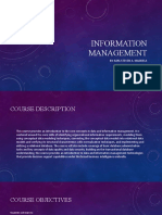Information Management: By: Karl Steven A. Maddela Instructor