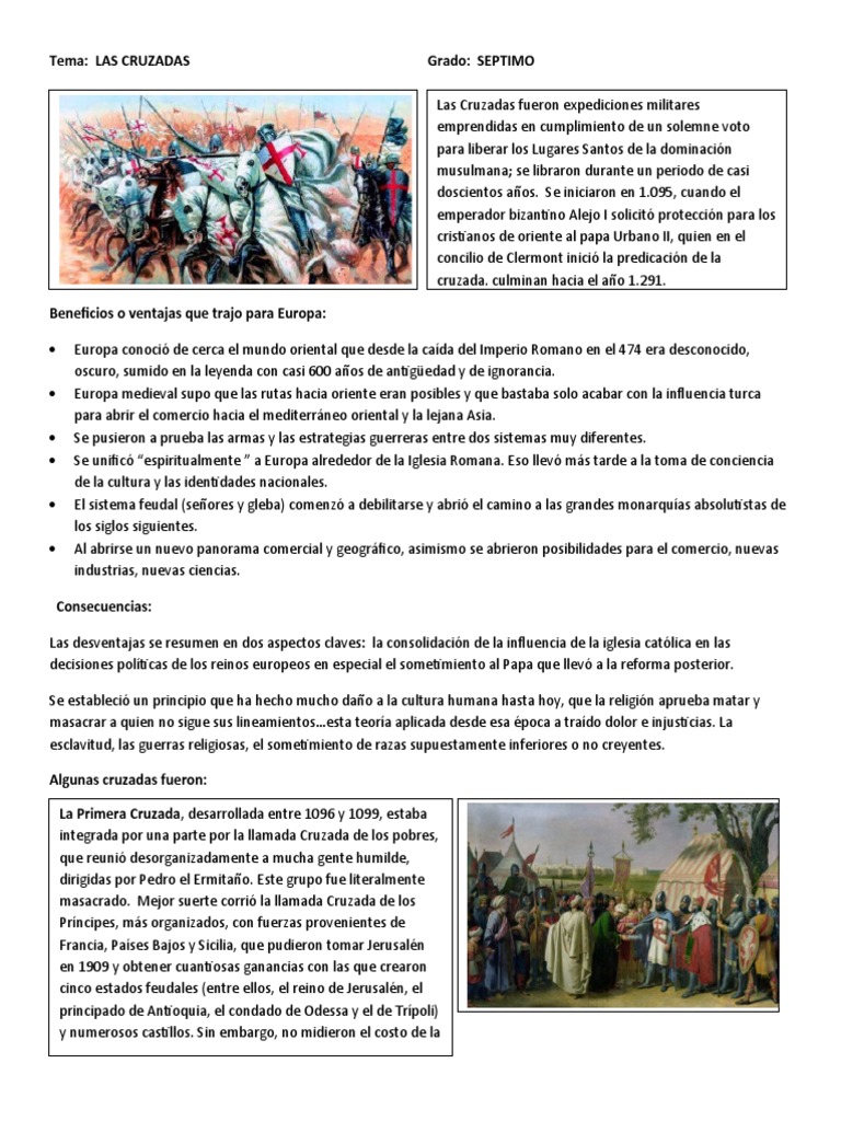 Consecuencias de las Cruzadas en Europa | PDF | Cruzadas | imperio ...