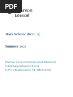 Mark Scheme (Results) : Pearson Edexcel International Advanced Subsidiary/Advanced Level in Pure Mathematics P4 (WMA14/01)