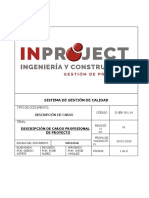 D GER 501.14 Descripción de Cargo Profesional de Proyecto ITO INPROJECT 2020 Rev 01