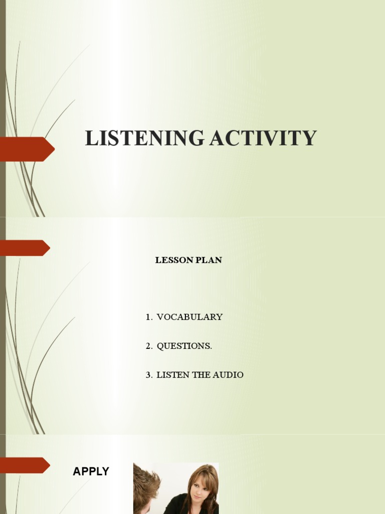 Listening Activity Lesson Plan Guide | PDF | Self-Improvement