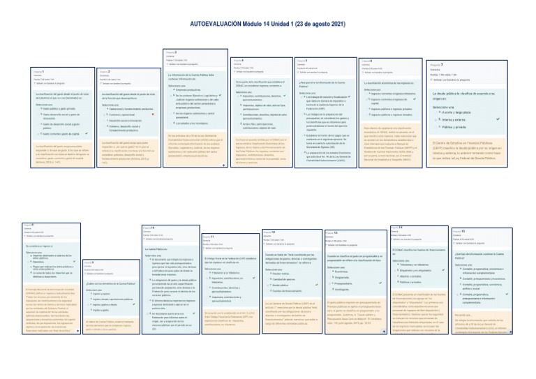 Autoevaluación Módulo 14 Unidad 1 | PDF
