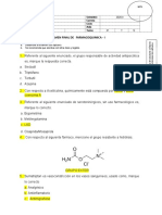 Examen Final de Farmacoquimica - I: Apellidos 2020-II Nombres Asignatura Docente Fecha M T N