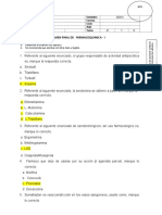 Examen Final de Farmacoquimica - I: Apellidos 2020-II Nombres Asignatura Docente Fecha M T N