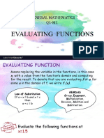 General Mathematics Q1-M1: Evaluating Functions