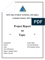 Project Report Format For Computer Science