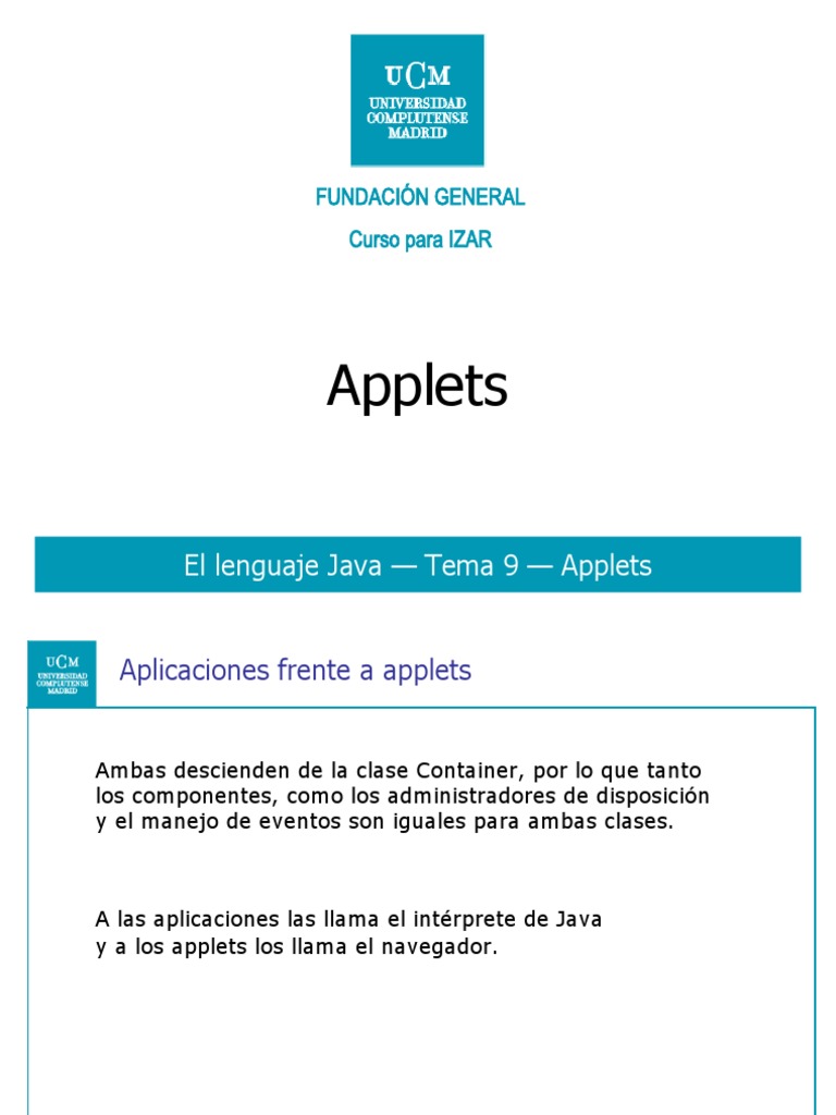 Introducción a Applets en Java | PDF | Java (lenguaje de programación ...