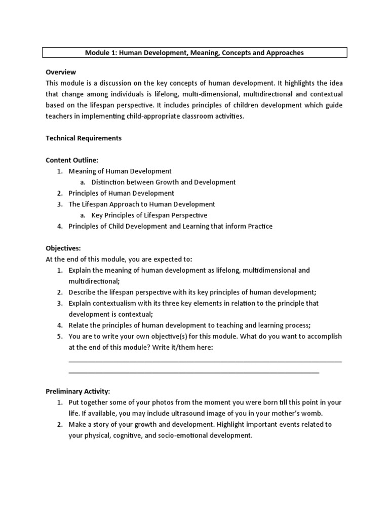 Human Development Concepts and Principles | PDF | Developmental ...