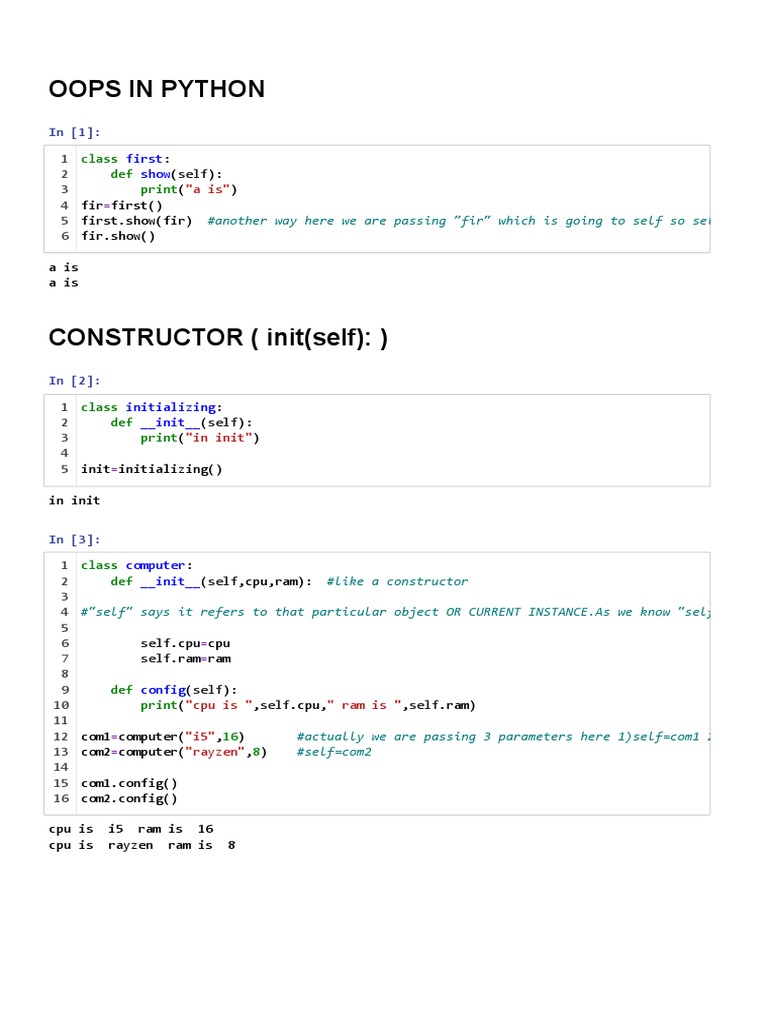 Oops in Python: First Show | Download Free PDF | Class (Computer ...