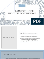 Philippine Independence Proclamation of 1898