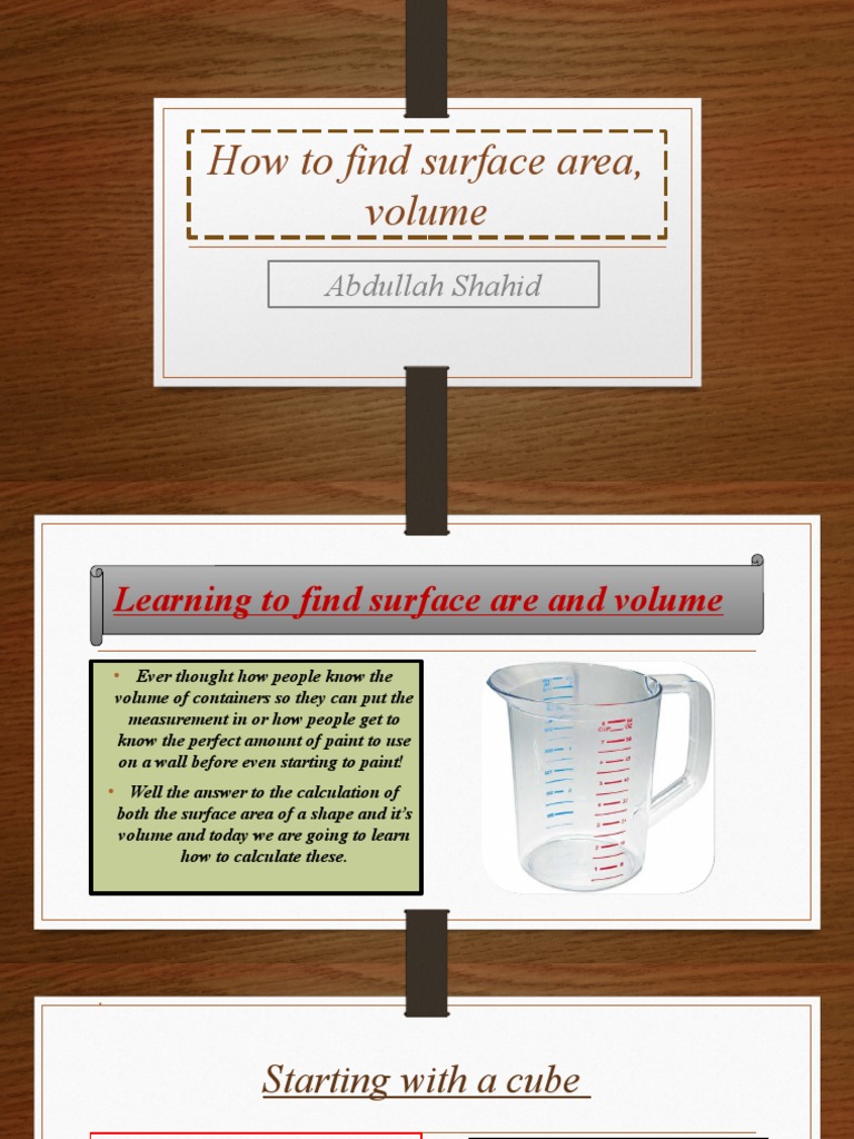 How To Find Surface Area, Volume | PDF | Volume | Area