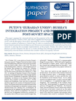 Putin'S Eurasian Union': Russia'S Integration Project and Policies On Post-Soviet Space