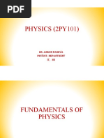 Physics (2py101) : Dr. Ankur Pandya Physics Department It, Nu