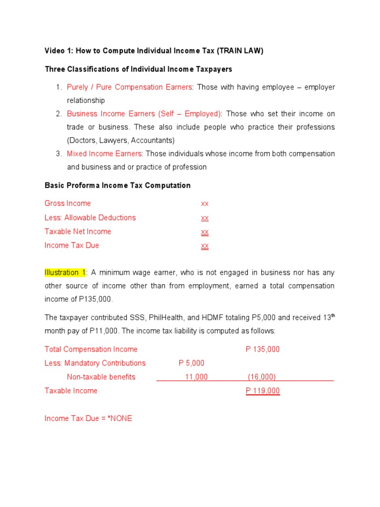 Income Tax Computation for Individuals | PDF | Income Tax | Taxes