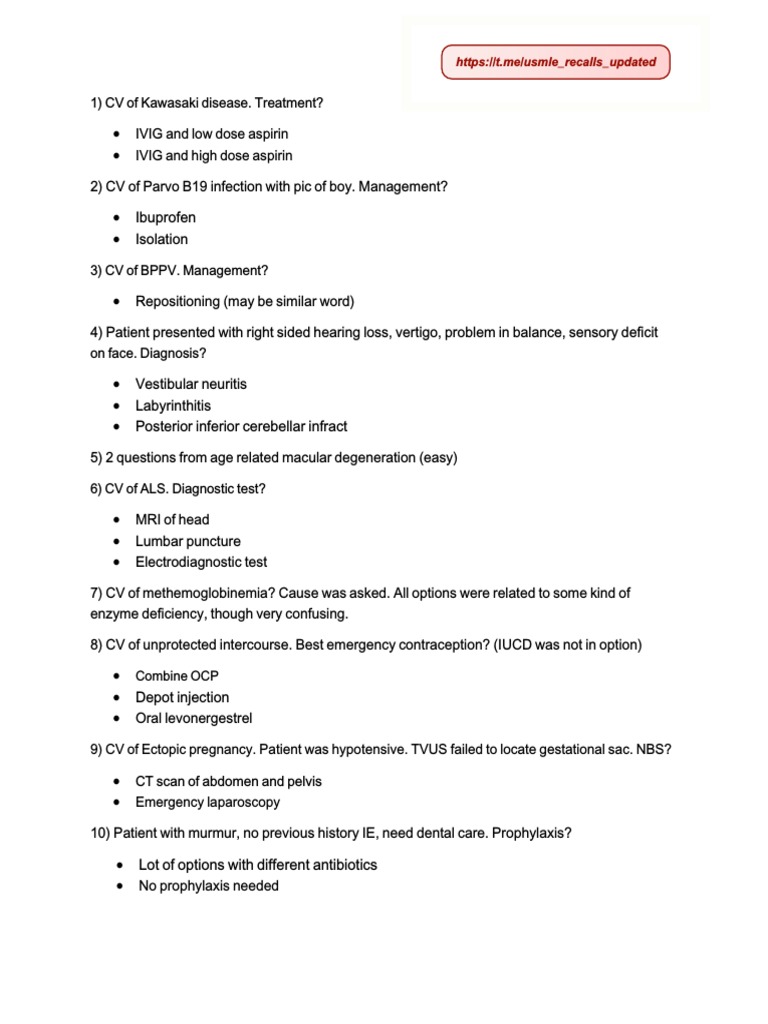 Ibuprofen 3) CV of BPPV. Management? PDF Pregnancy Biopsy
