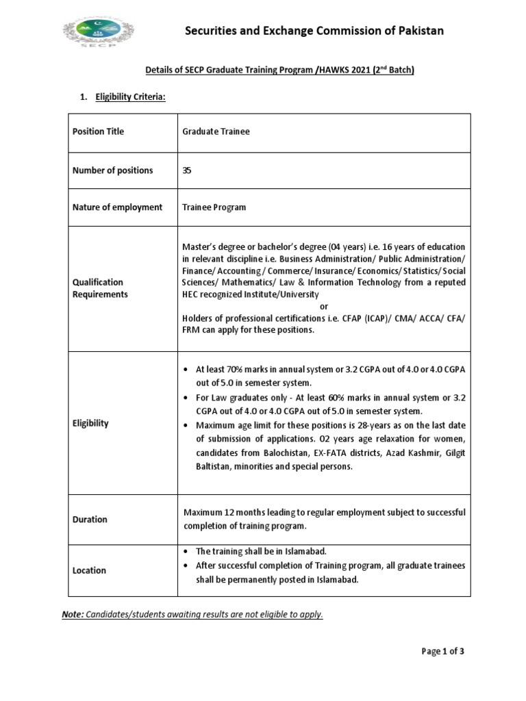 SECP Graduate Training Program 2025 | PDF | Academic Degree