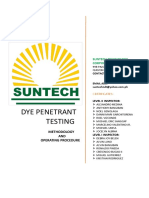 METHODOLOGY AND PROCEDURE OF DYE PENETANT TESTING