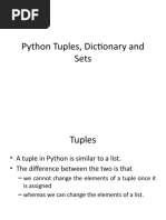 Python Tuples, Dictionary and Sets