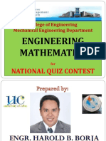 Engg. Math For National Quiz Contest Preperation